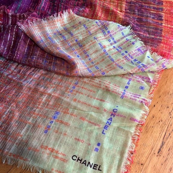 CHANEL Multi Color Cashmere & Silk Scarves - Picture 10 of 11